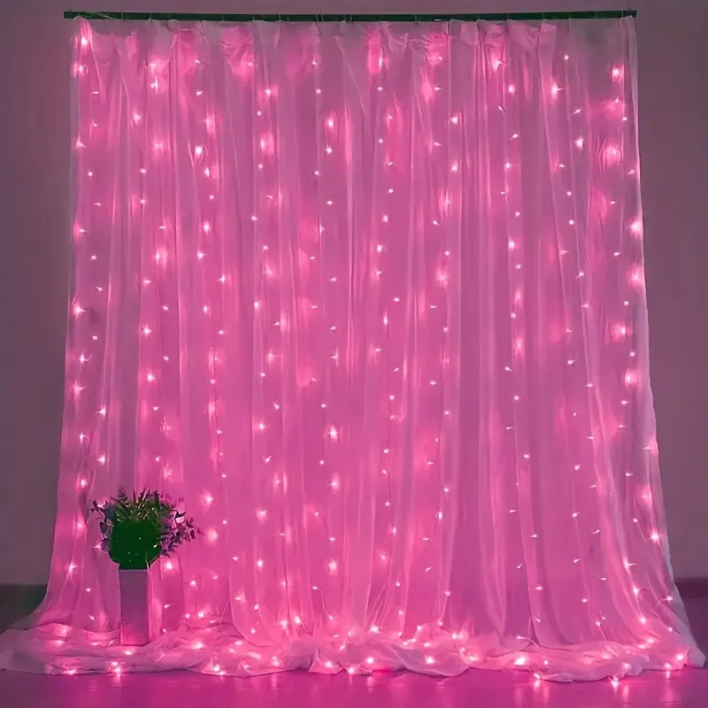 Outdoor LED Fairy Lights USB Curtain String for Wedding Garden Holiday