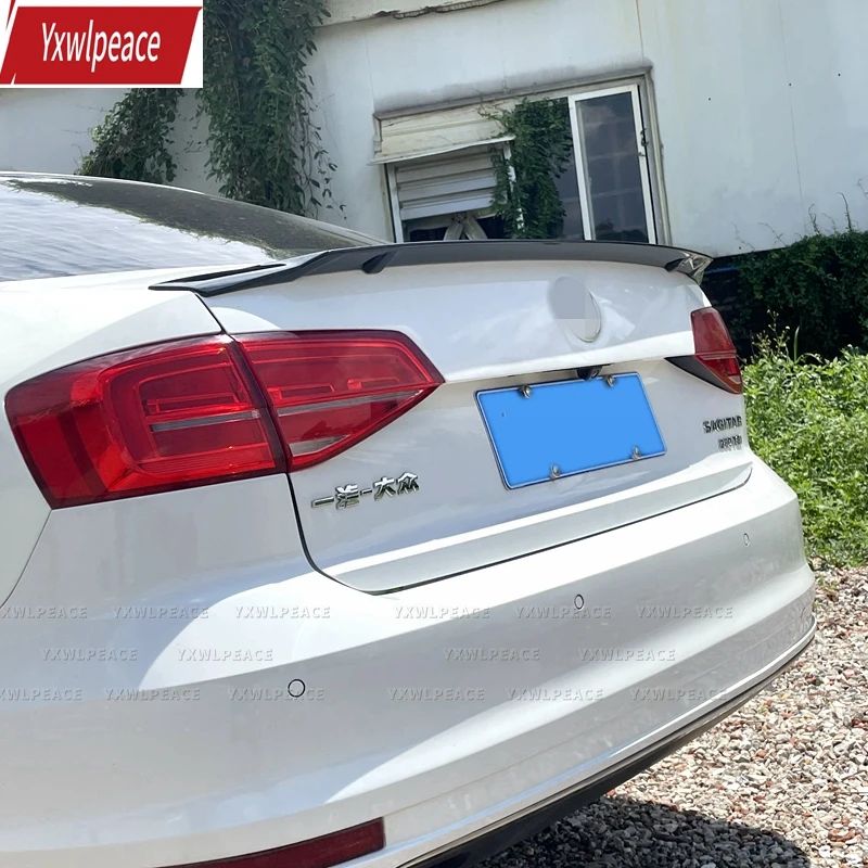 

For VW Volkswagen Jetta 2012 - 2018 High Quality ABS Gloss Black and Carbon Fiber Look Rear Trunk Lip Spoiler