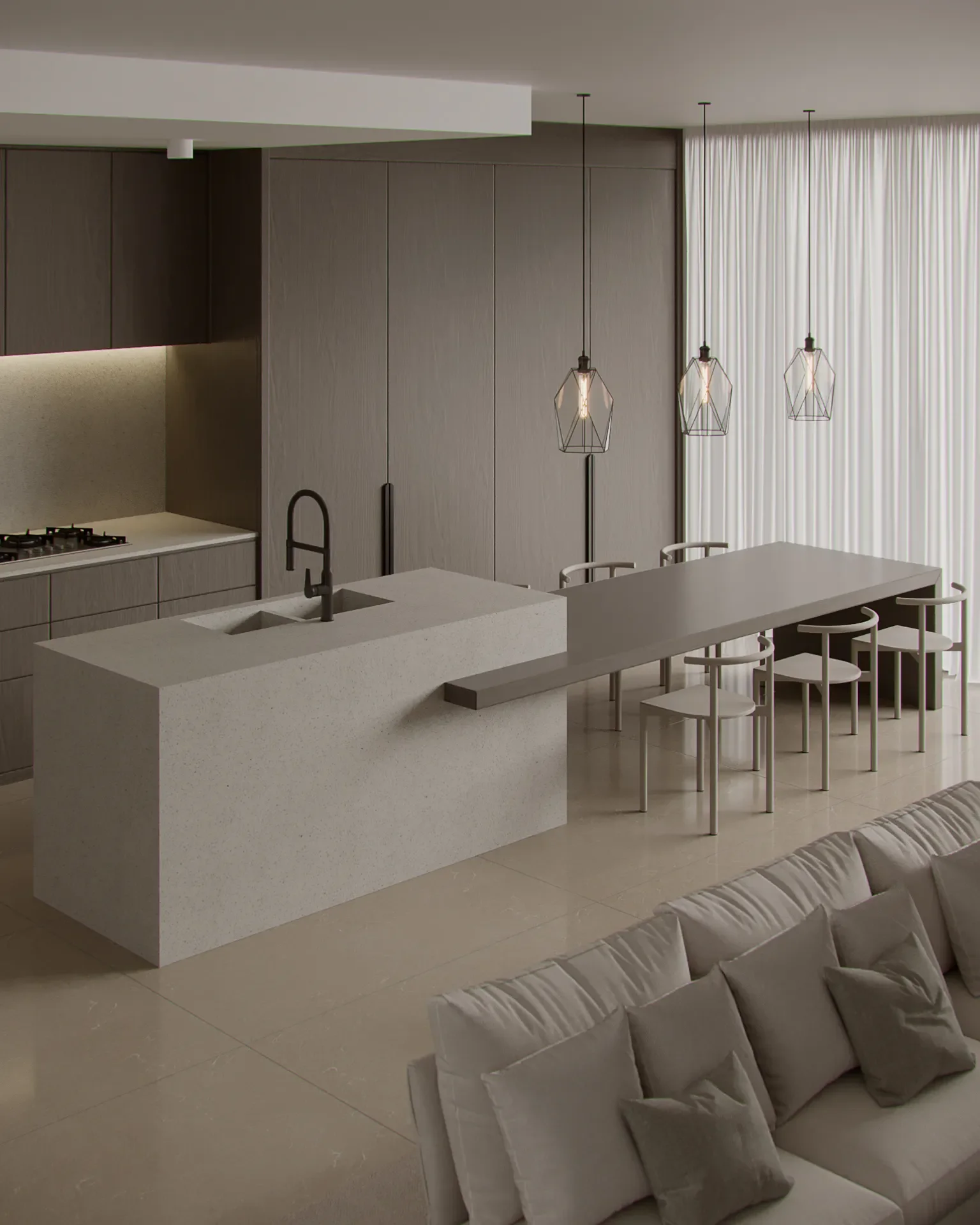 Hot Sale Kitchen Units Cabinet Kitchen Set Quartz Island Table Solid Wood Cabinets Ready To Assemble
