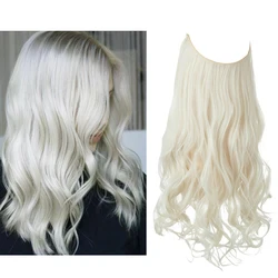 Ombre Synthetic Wave Hair Extensions - Black, Blonde, Pink - 22inches (White Blonde)