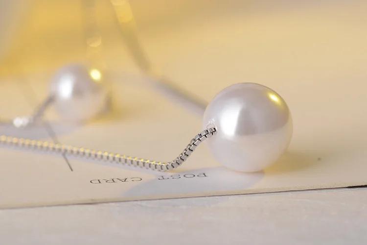 925 Sterling Silver Jewelry Fashion Pearl Love Double-layer Integration Female Personality Necklace H237