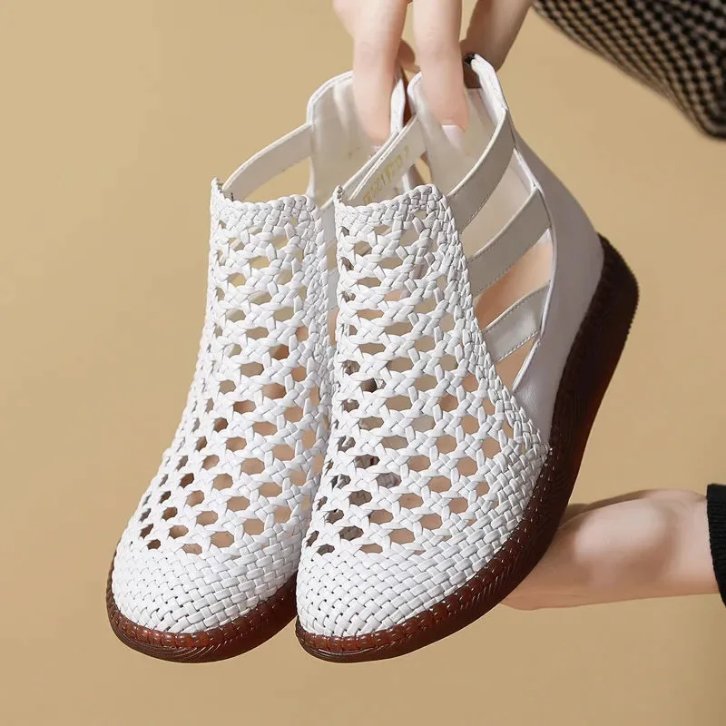 Sandals Women Summer Round Toe Thick Sole Hollow Out Sandals for Women Orthopedic Sandals Comfort Woman Zapatos De Mujer 2