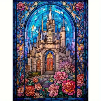 RUOPOTY Diamond Painting Castle Picture Embroidery Landscape Rhinestones Handicrafts Gift