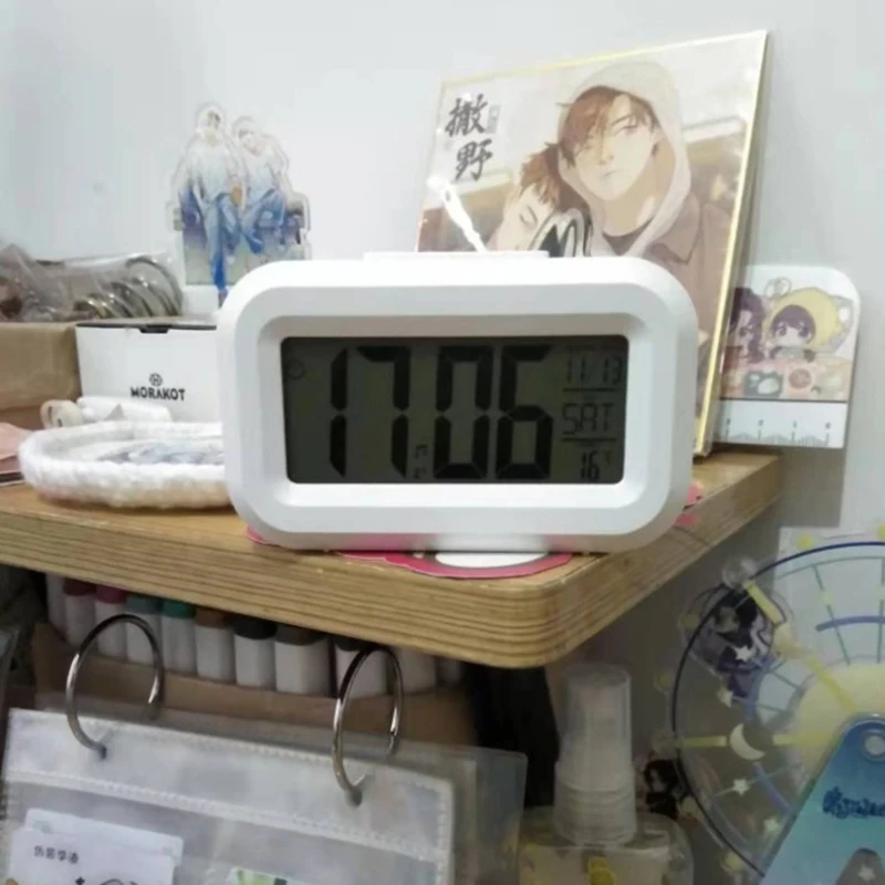 LED 디지털 야간 발광 알람 시계, 홈 오피스용 전자 알람, 백라이트 스누즈 달력 시계, 온도 전자 시계
