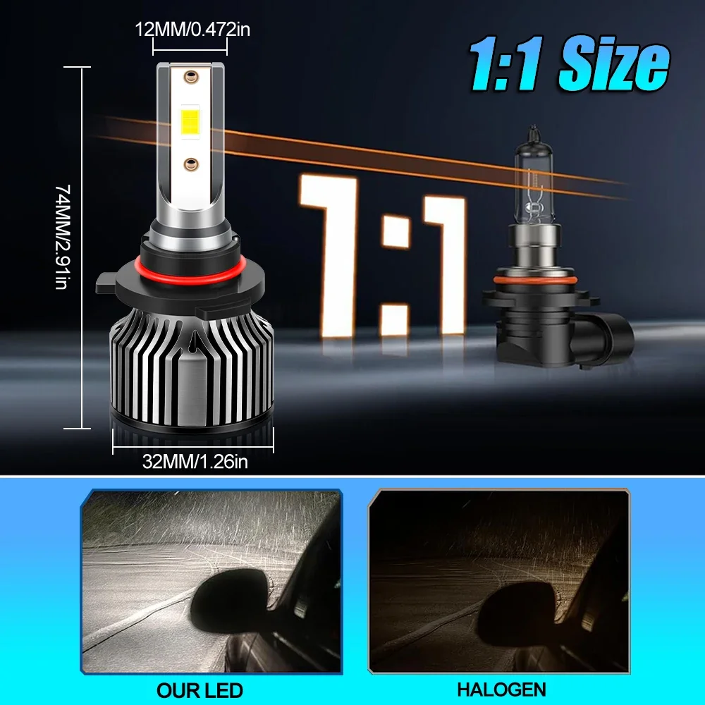 TCYATO 자동차 조명 12000lm LED 헤드라이트 전구 H1 H7 H11 9005HB3 9006HB4 20 코어 고출력 조명 12v