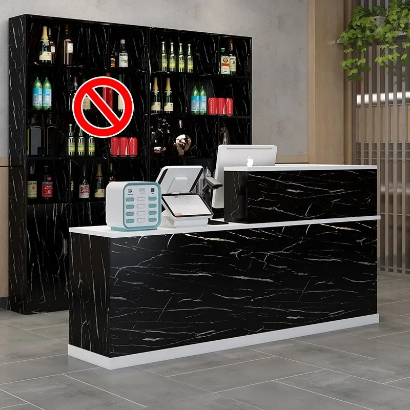 White Minimalist Reception Desks Nordic Small Luxury Modern Reception Desks Front Office Mostrador Negocio Commercial Furniture