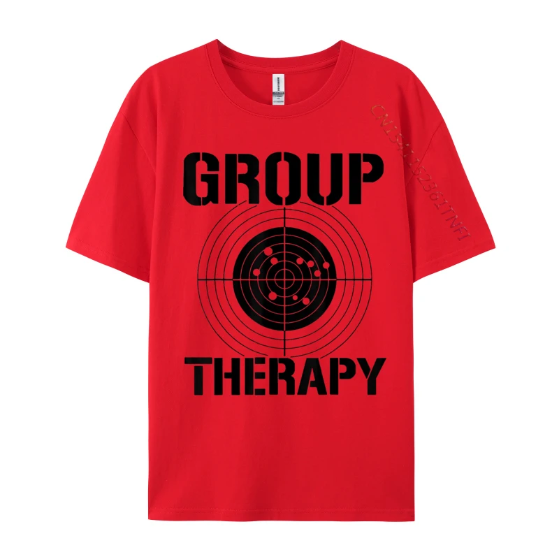 Group Therapy Printed Top T-shirts for Men 100% Cotton Thanksgiving Day Tops & Tees Geek Tops Tees Short Sleeve Loose Crewneck Group Therapy red