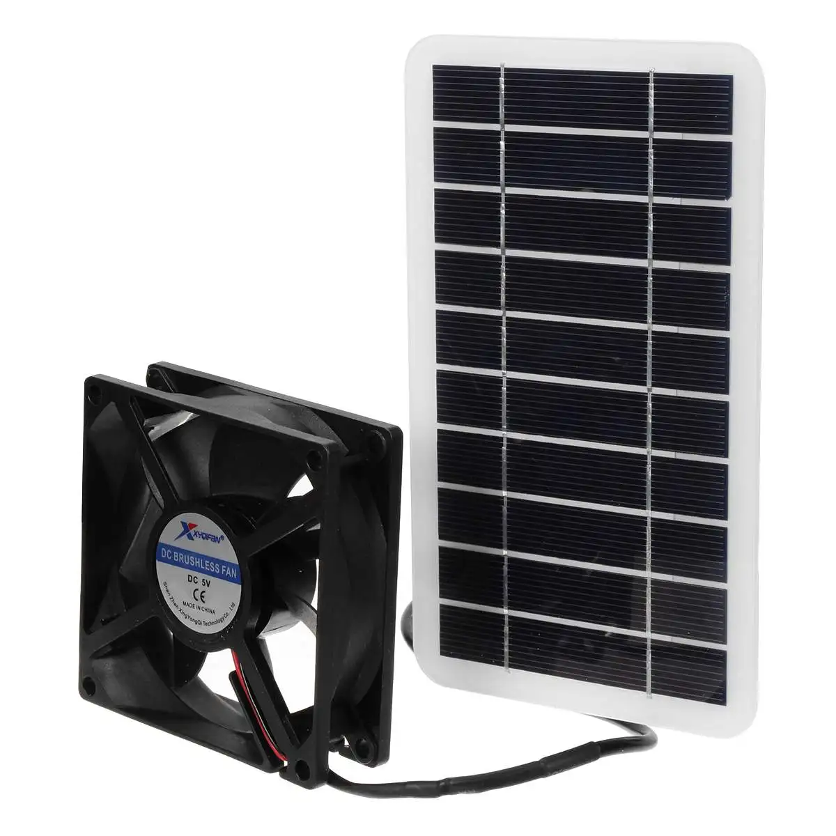 10W Portable Solar Panel Kit Dual DC 5V USB Charger Kit Solar Power Controller with Fans Greenhouse Dog Pet Home Ventilation