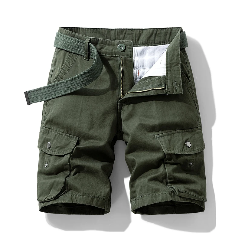 Outdoor Cropped Pants Men's Fashion Summer New Cargo Shorts Multi-Pocket Straight Casual All-Match Cotton Mountaineering Pants