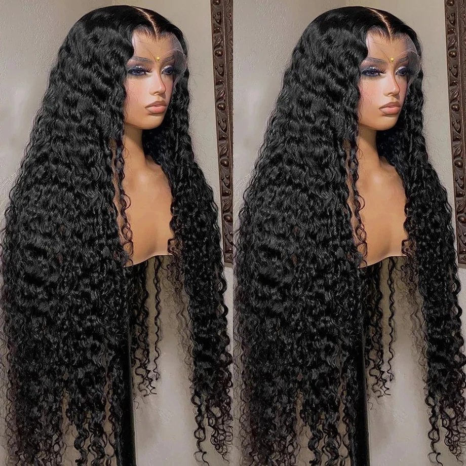 

13x6 Deep Wave Lace Frontal Wigs Human Hair For Women Glueless Curly Human Hair Wig 250 Density 13x4 Water Wave Lace Front Wig