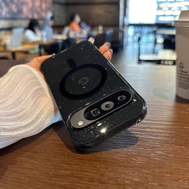 Transparent Glitter MagSafe Case with Magnetic Wireless Charging