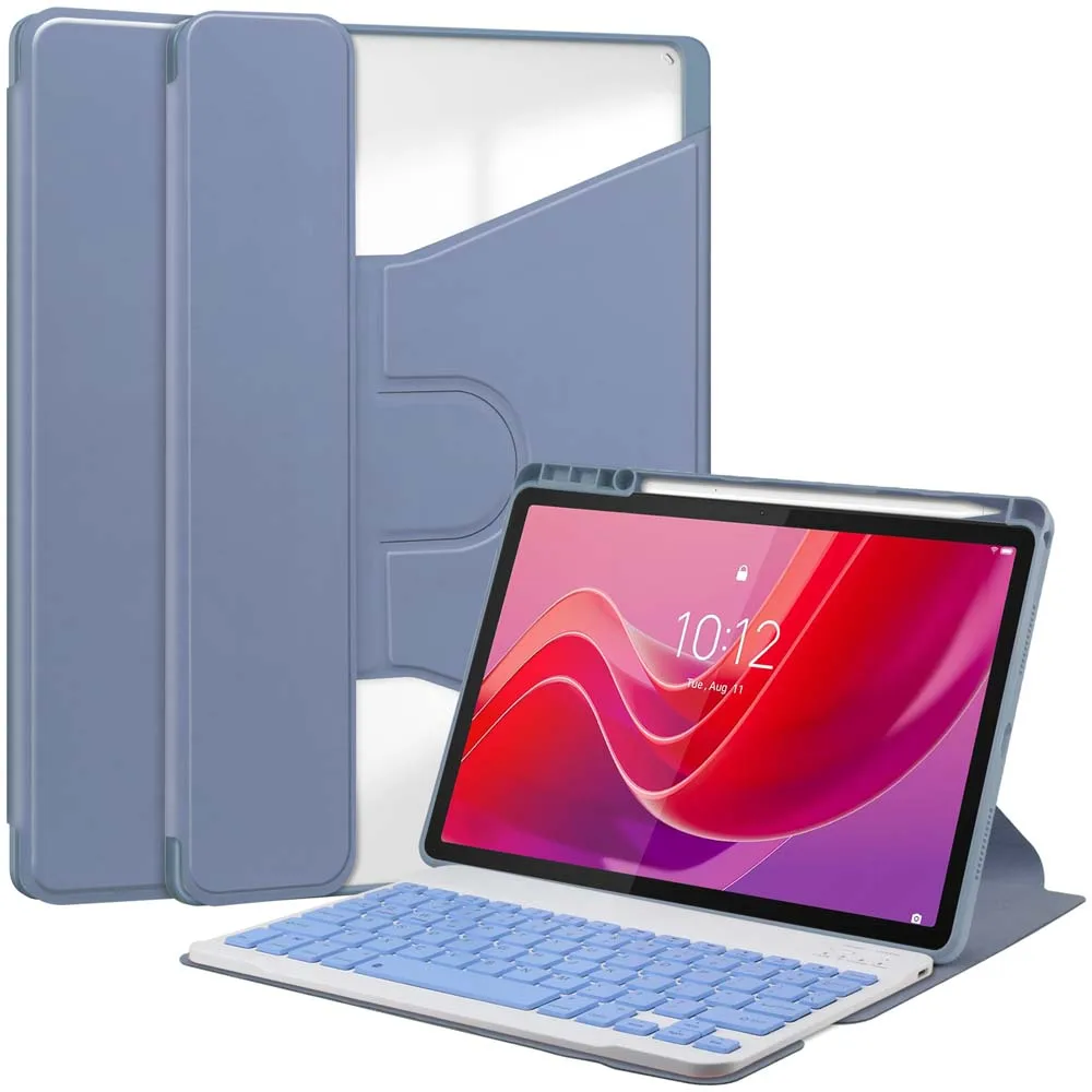 Lenovo Tablet Full Coverage Bluetooth Keyboard Case with Rotating Stand and Pen Slot