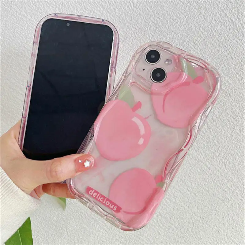 Red Cherry Pink Peach Wavy Pattern Phone Case