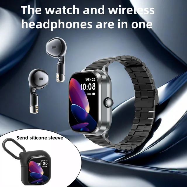 GeiLiVity Smartwatch Masterpiece - 5.3 Wireless, NFC Enabled, Multi-Functional Sports Watch with Built-in Earbuds for Hands-Free 1