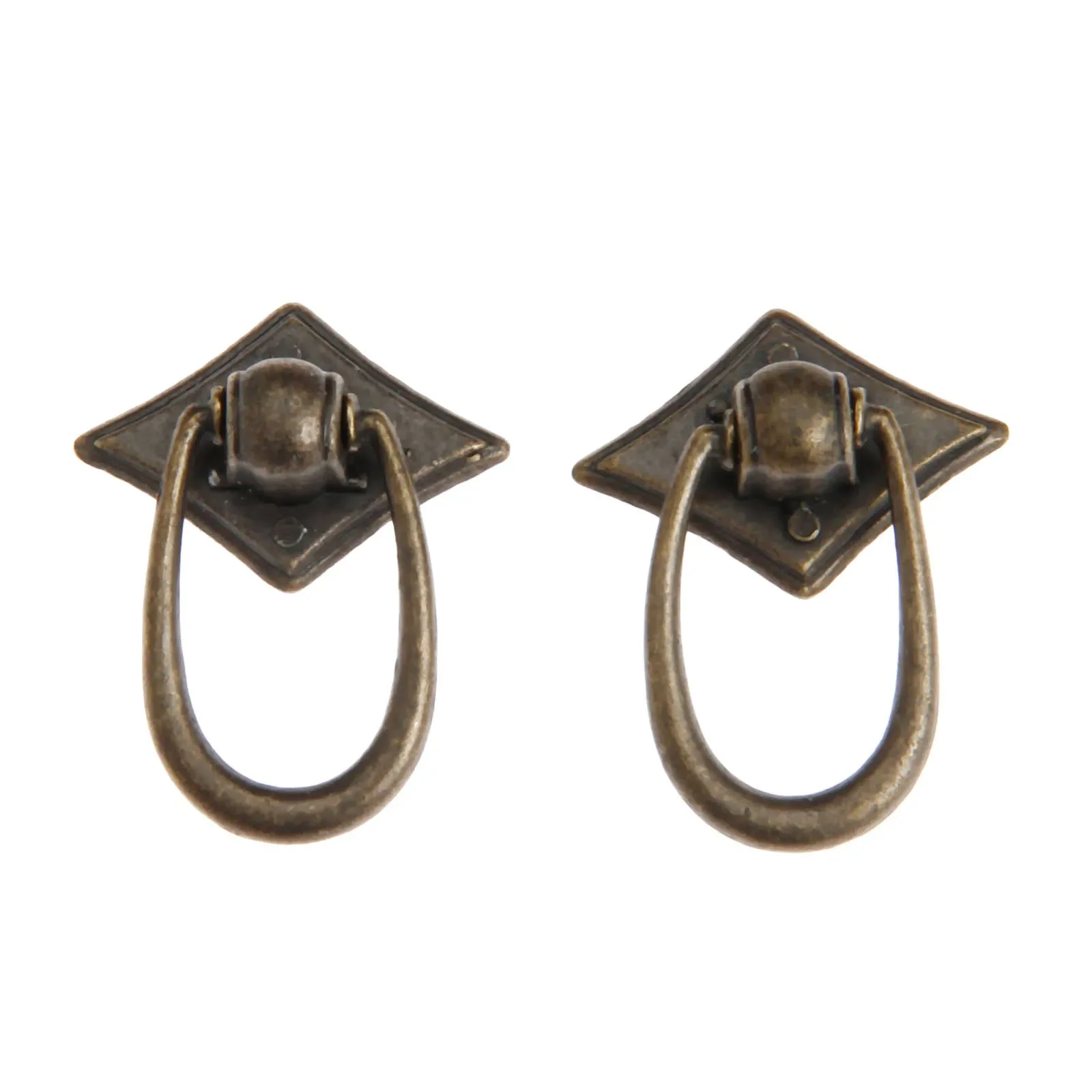 2Pcs 30*40mm Vintage Ring Handle And Knob Furniture Door Pull Handle European Zinc Alloy Cabinet Dresser Drawer Knobs