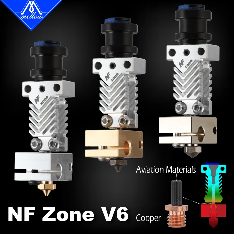 Mellow NF Zone-v6 J-head Hotend Bowden Extruder Kit Aerospace Materials For  V6 Hotend Cooling Fan Bracket 3D Printer Parts