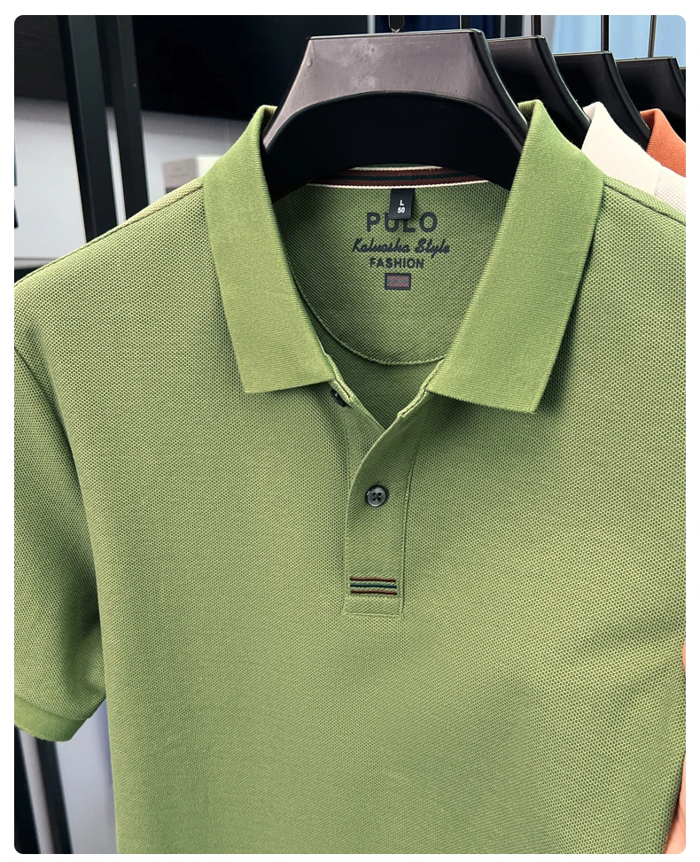 100% pure cotton short sleeve polo shirt men summer simple Korean fashion striped high-end designer brand casual golf T-shirt 14 S2a89d73c978e4ee1a447a07df36a876eW