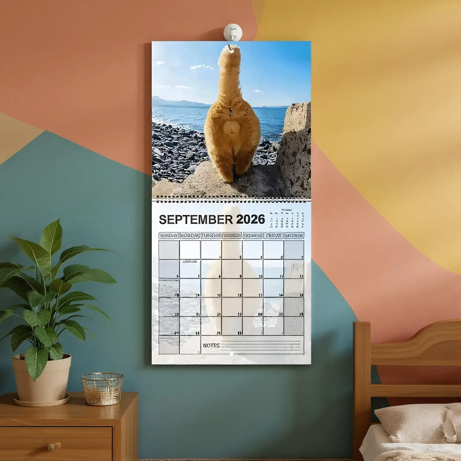 Divertente Calendario 2026 con Fori Anali di Gatti - Calendario Unico con Disegni Umoristici, Ideale per Frigorifero, Scrivania, Regali e Decorazioni per la Casa - immagine 3