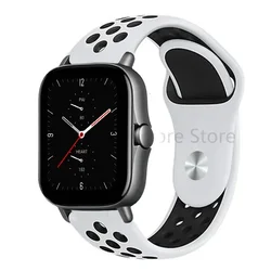 Sport Silicone Watch Band - 20mm/22mm Adjustable Strap for 22mm watch band (24 black and white)