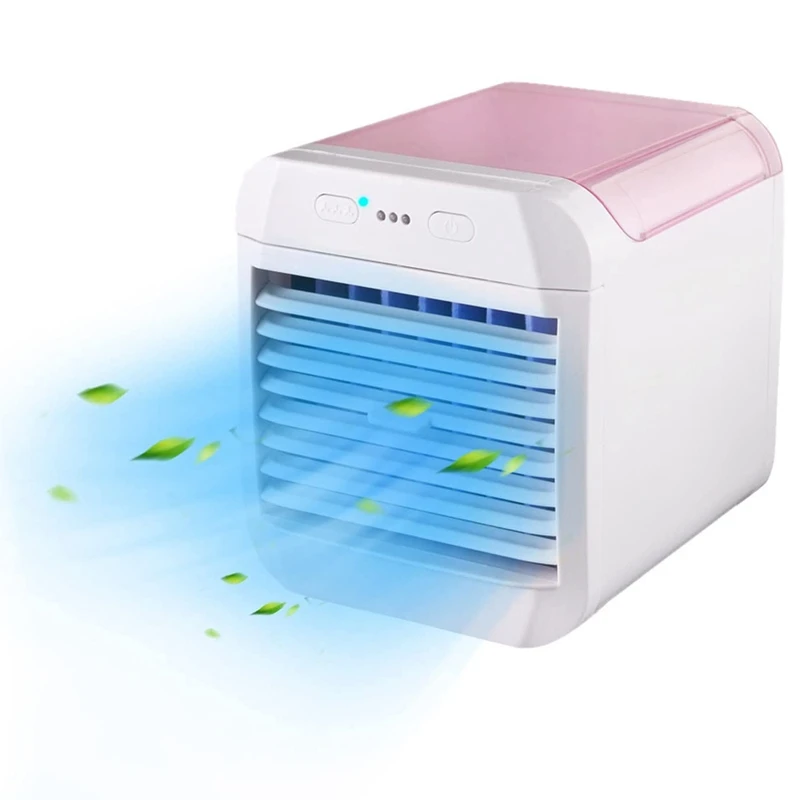 

Mini Air Cooler Fan Portable Air Conditioner Quiet USB Air Cooler Personal Air Conditioner With 7 Color LED Light