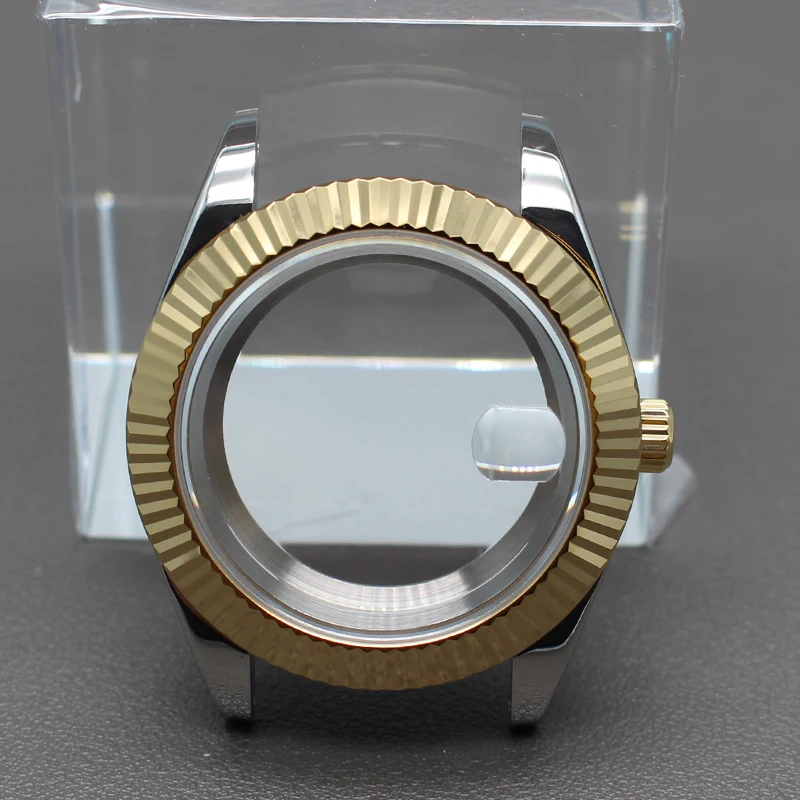 

36mm 40mm Gold Case Men's Watch Parts Sapphire Crystal 28.5mm Dial For NH34 NH35 NH36 NH38 Miyota 8215 Movement Stainless Steel