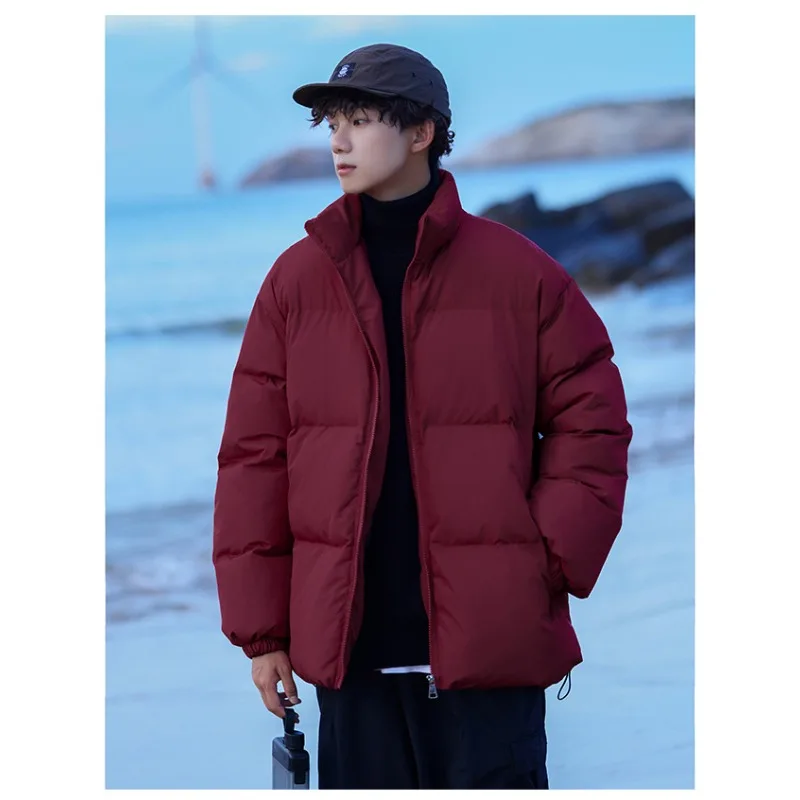 Stand Collar Cotton-padded Jacket Men Autumn Winter Outerwear Waterproof Warm Parkas Puffer Jacket Thicken Couple Cotton Jacket
