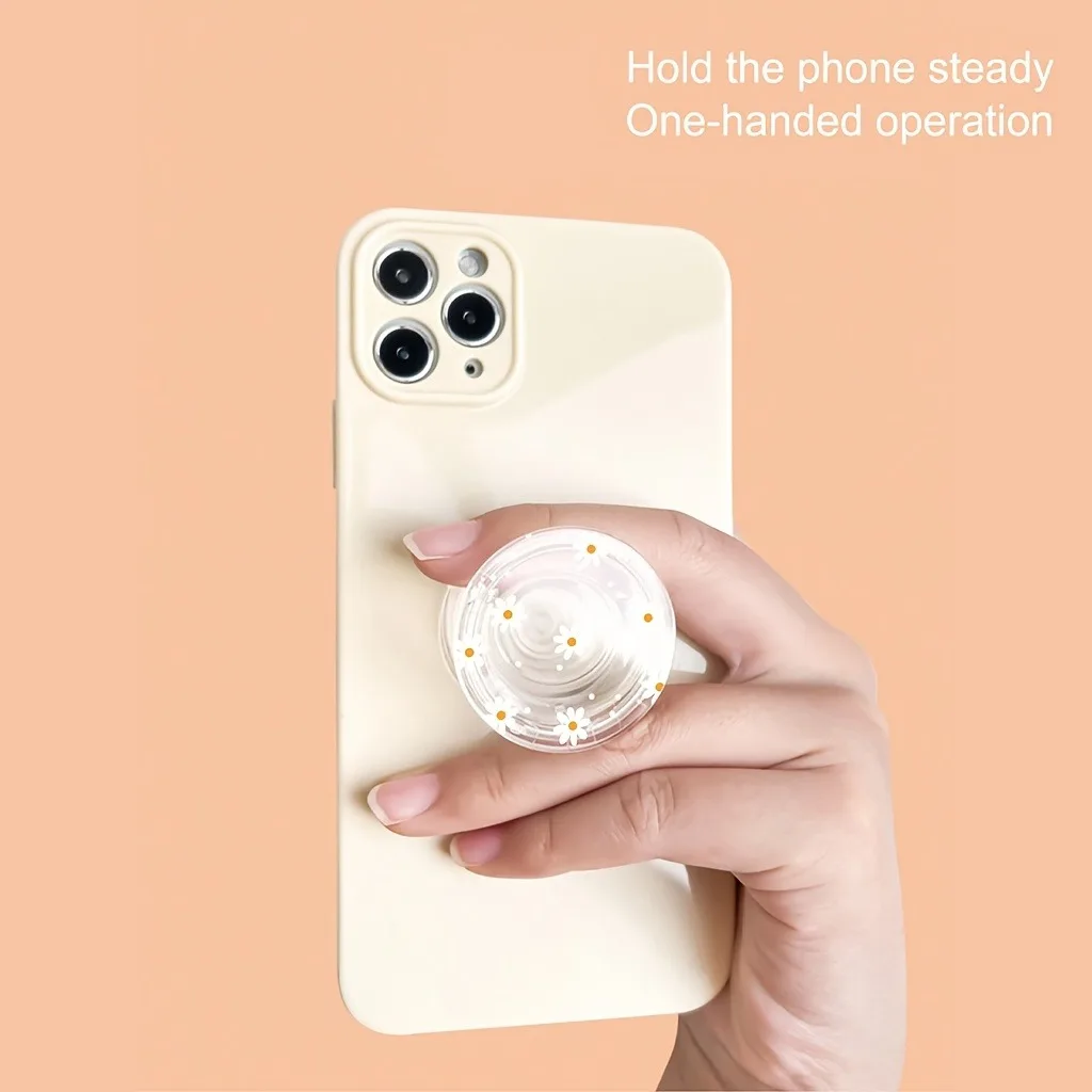 Charming Daisy Bowknot & Strawberry Cherry Transparent Phone Stand Griptok