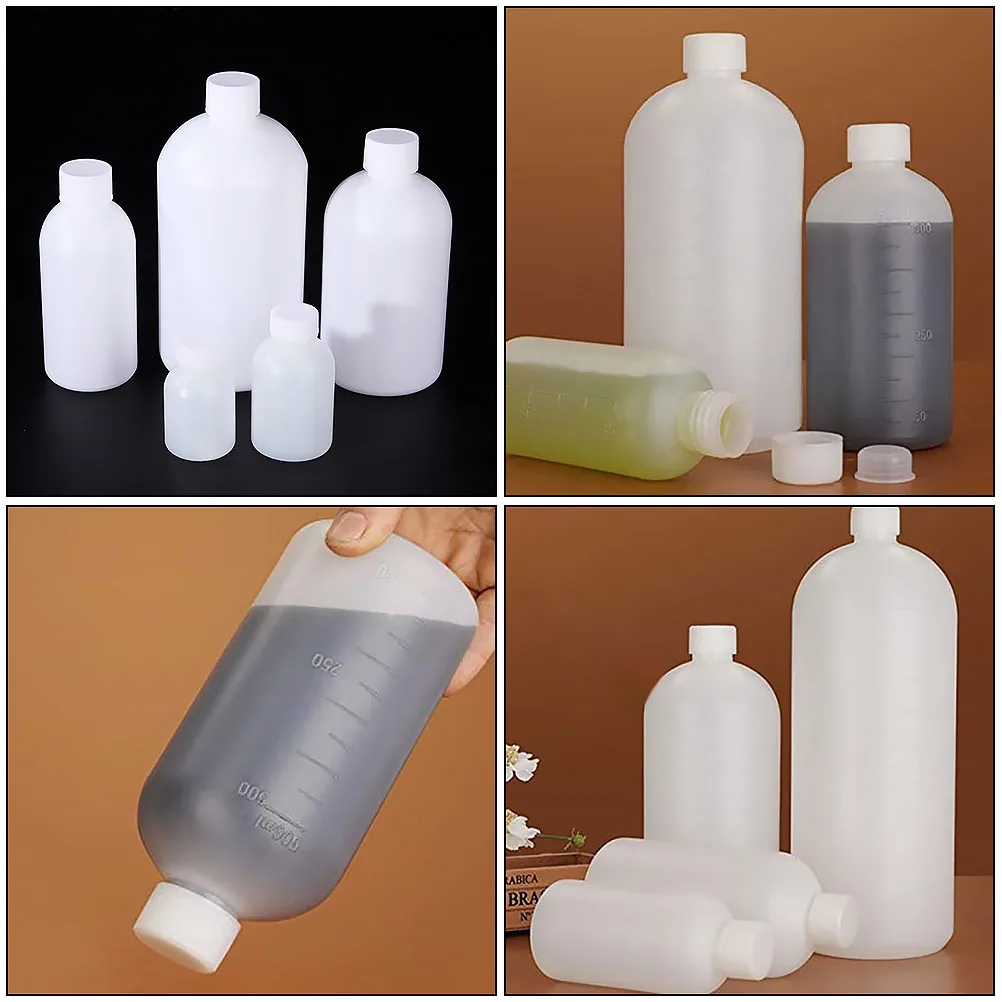 2pcs Chemical Reagent Bottles Clear Plastic Laboratory Sample Bottles Empty Liquid Refillable Jar 500ML 17x7.7x7.7cm plastic bottle