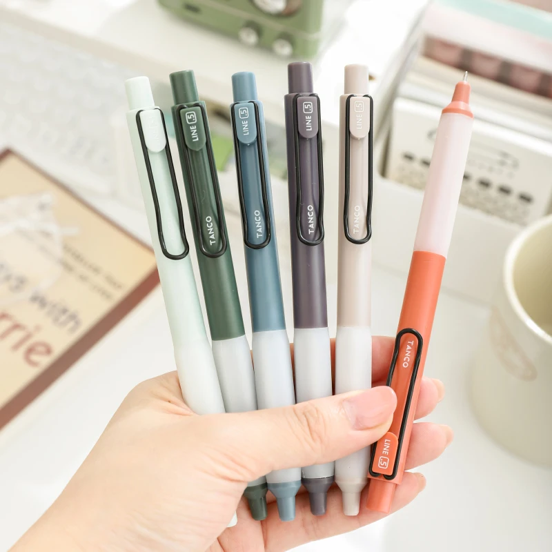 3/6pcs Tanco Gel Ink Pen Set Retro Soft Rubber Sheath 0.5mm Ballpoint