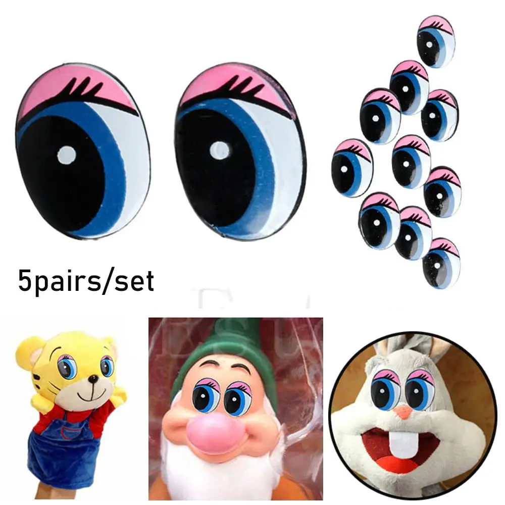 Oval Puppet Cute With Gasket Educational Gift Toy Oval Blue DIY Doll Accessories ...