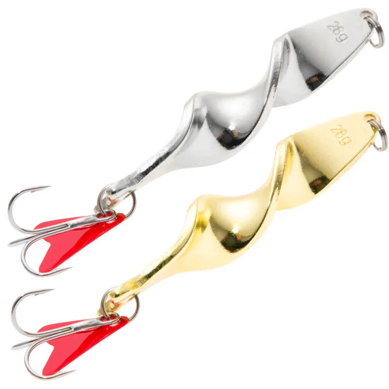 1PCS Rotierenden Metall Spinner Löffel Fischerei Locken Gold Silber 7g 10g 14g 21g 28g köder Für Forelle Hecht Pesca Fisch Höhen Haken Tackle – Detail 1