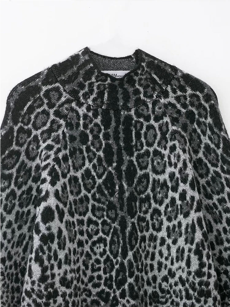 Chic Autumn Knitted Pullover Women Vintage Jacquard Sweater Fashion Casual Short Sleeve Female Elegant Knitwear Top