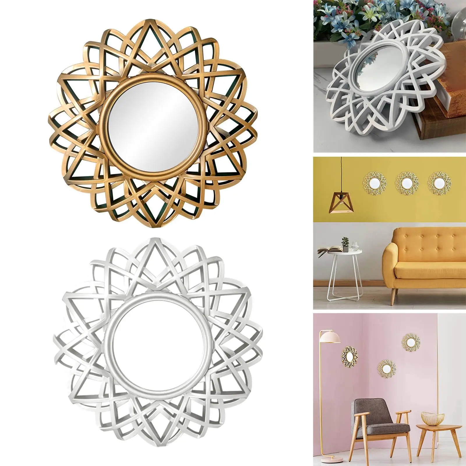 Nordic Wall Hanging Mirror Wall Mirror Decorative Circle Bathroom Vanity Round Makeup for Hall Hotel Decor