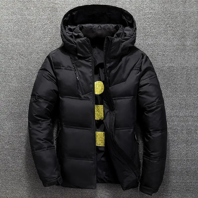 

Men's Down Jacket Solid Color Warm Thick Windproof Short 50% White Duck Down Jacket Korean Casual Outdoor Parka Winter Jacket