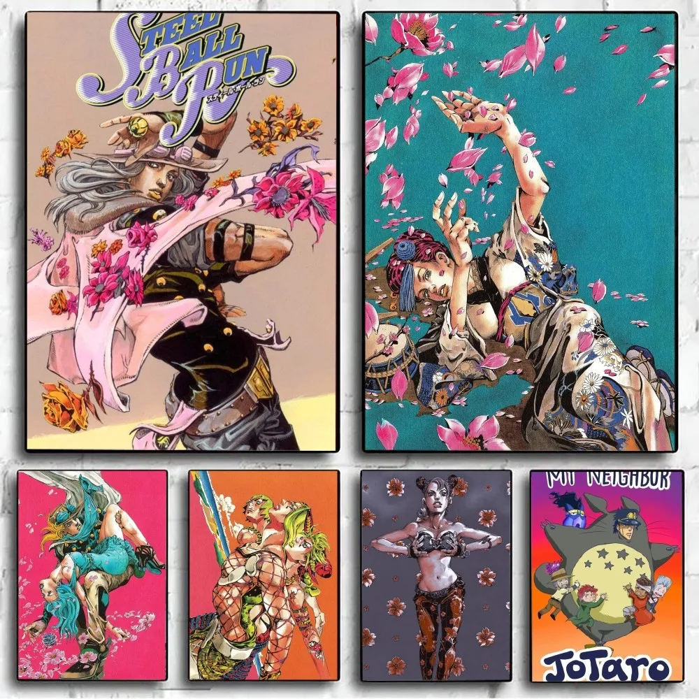 Anime JoJo's Bizarre Adventure Poster No Framed Kraft Club Bar Paper Vintage Wall Painting Bedroom Study Stickers