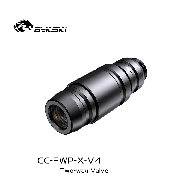 Bykski-dupla Face Water Stop Valve Corte Rápido Tubo Rígido Cooling Fitting Preto Prata Cc-fwp-x-v4 Boutique