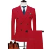 Men's Double Breasted Suits 2024 Terno Masculino Men's Peak Lapel 2 Slits Formal Suits Slim Fit Business Set (Jacket +Pants ) 6