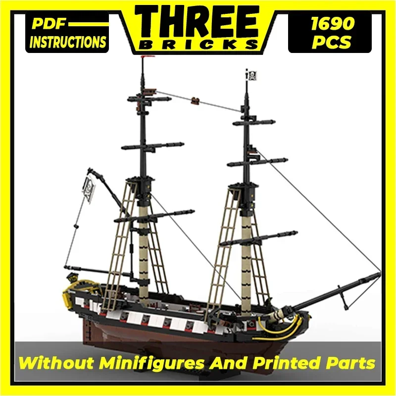 Moc Building Brick Modello Militare Barracuda Double Masted Barca A Vela Tecnologia Blocchi Modulari Regalo Giocattolo Di Natale Set Fai Da Te Assembl
