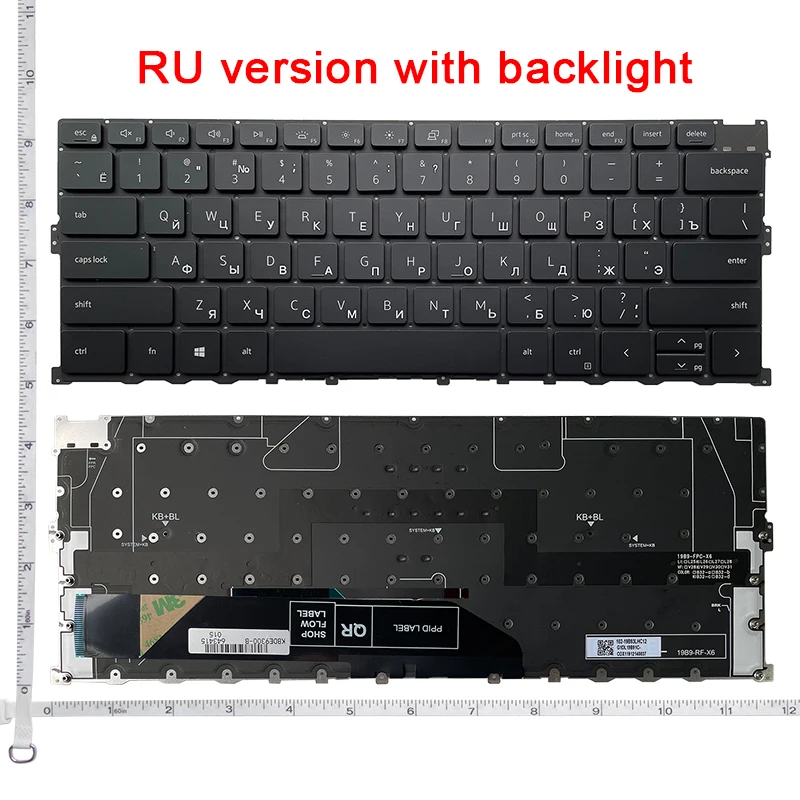 

US/RU новая клавиатура для ноутбука Dell XPS13 9300 9301 9310 2020 P117G 00Y78C с подсветкой на английском/русском языке