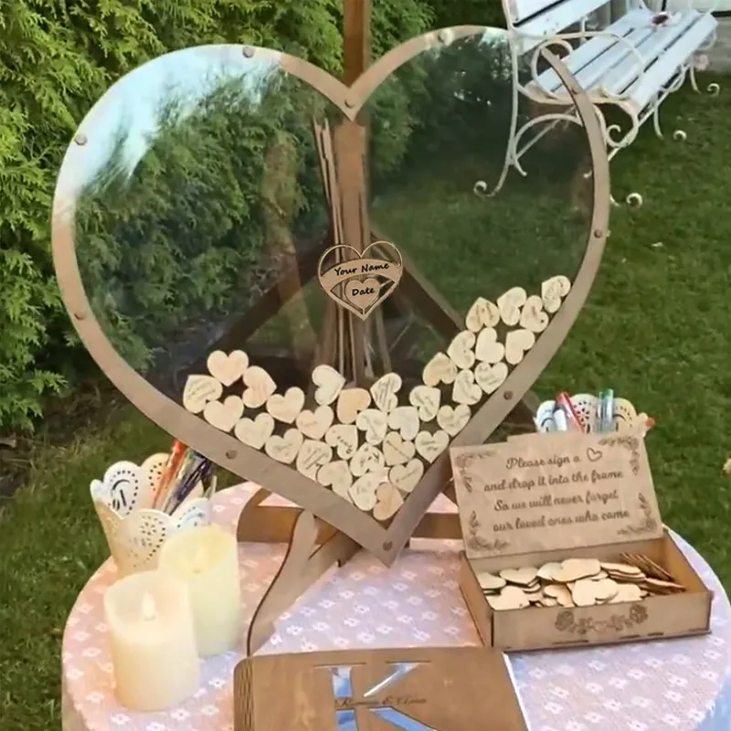 Wedding Guest Book Wooden Box Table Decoration wooden gift card boxes