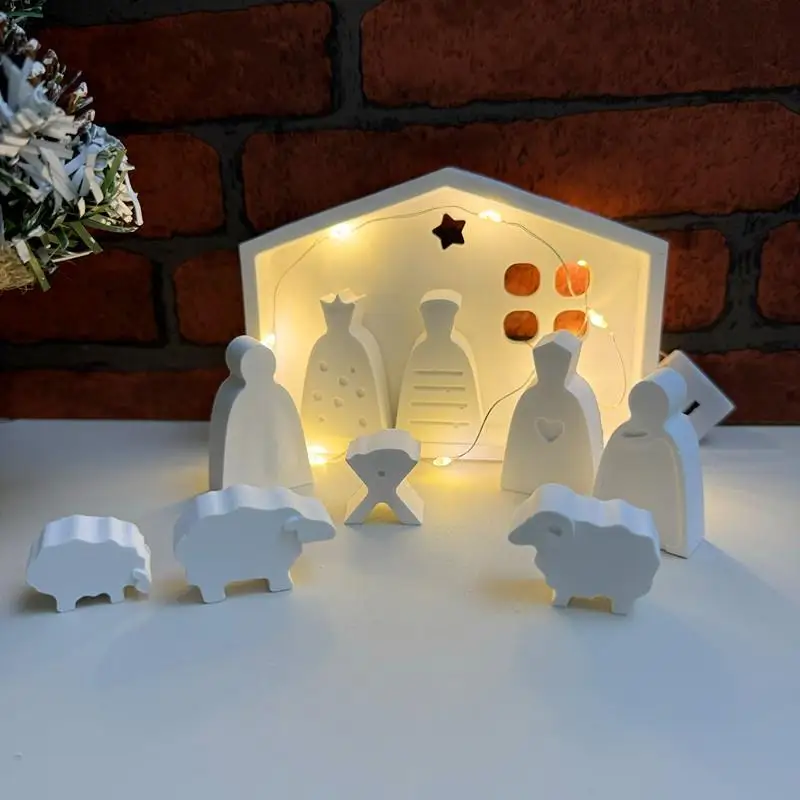 Jesus Modeling Silicone Mold House Plaster Mold Christmas Ornament Cement Plaster Silicone Molds Jesus Ornaments silicone mold