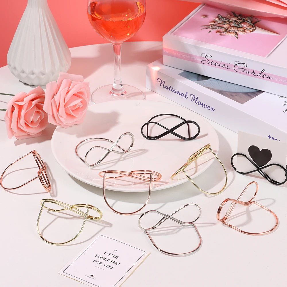 Fashion Metal Wedding Table Number Stand Picture Cards Display Stand Photo Clip for Home Office Wedding Party Desktop Decoration for card display stand