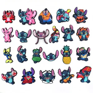 Aoger 22kinds of Disney Stitch  JIBZ Shoe Charms for Clogs Sandals Decoration Shoe Accessories Charms for Friends Gifts