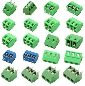 10/50PCS PCB Terminal Block Connector Pitch 5.0mm KF301 Straight Pin 2P 3P Screw Blocks Assortment Kit 1