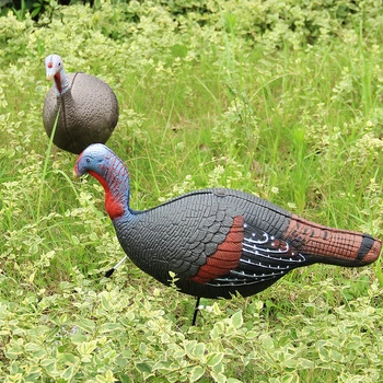 1 Pair Lifelike Collapsible Jake & Hen Turkeys Decoy for Hunting with Stakes Carry Bag Collapsible Lightweight 4