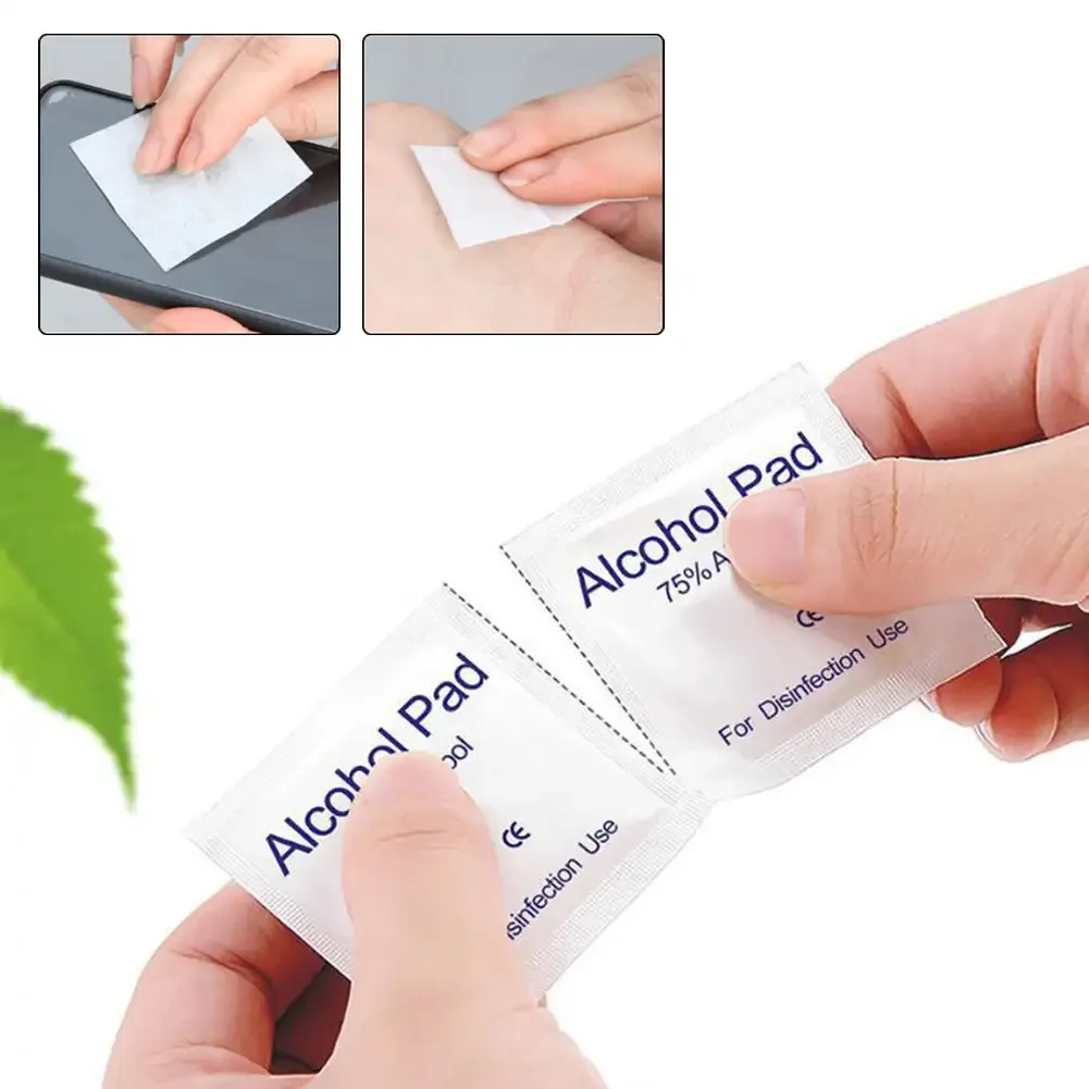 Disposable 75% Alcohol Cotton Pads 50/100 Pcs Cleaning Wet Wipes Microblading Tattoo Manicure Skin Disinfection Makeup Tool