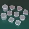 1Pcs Transparent Powder Puff Box Makeup Egg Head Rope Storage Case Fan Square Round Shaped Dustproof Jewelry Organizer Case 4
