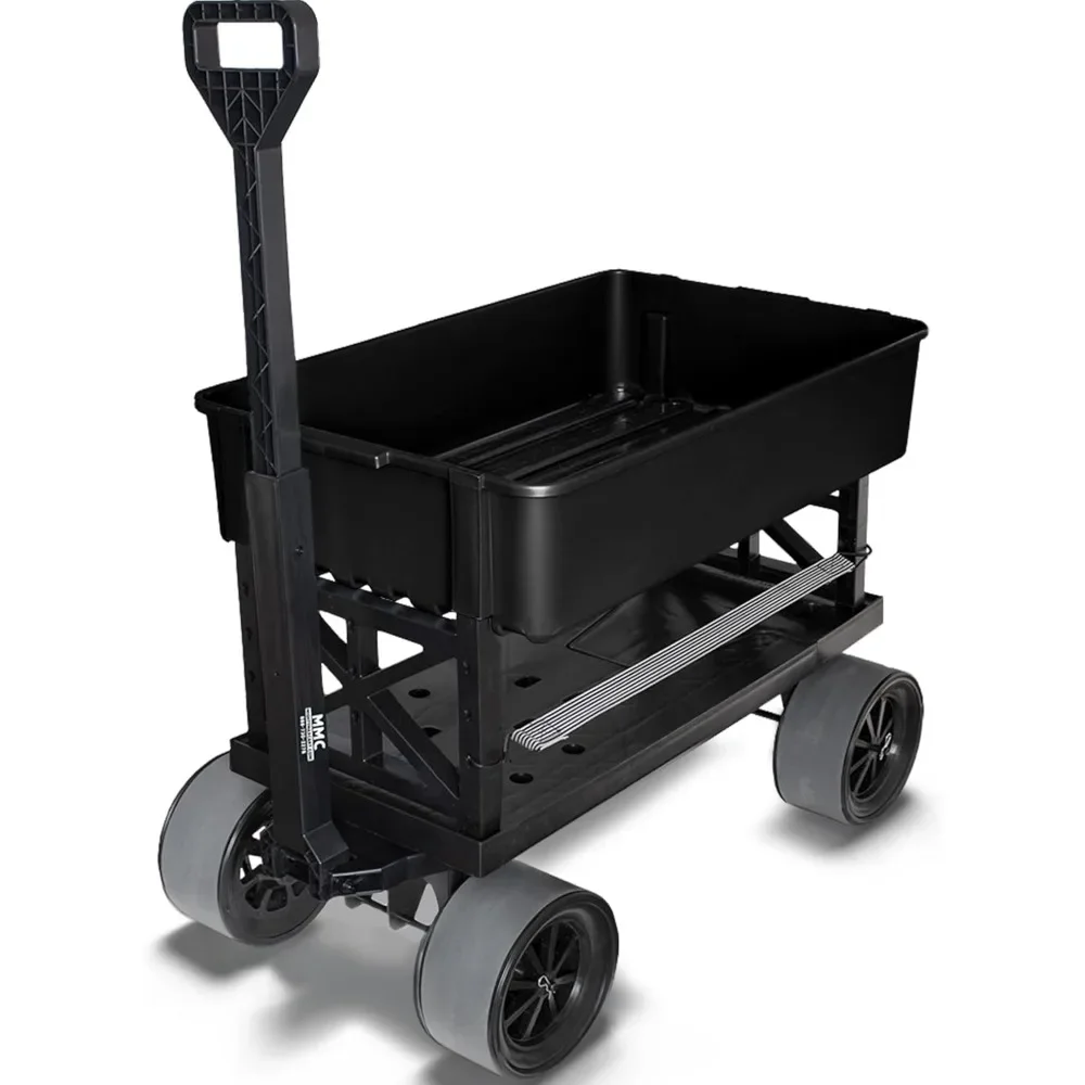 Garden Carts Cart Collapsible Outdoor Utility Wagon-Heavy-Duty Moving Dolly 250 Lb Capacity-Black 2.5 Cu.ft Poly Tub Home