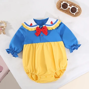 디즈니 스노우 화이트 공주 신생아 여아 Romper Bow Ruffles Jumpsuit Sunsuit 생일 파티 Baby Girls Clothes Costumes