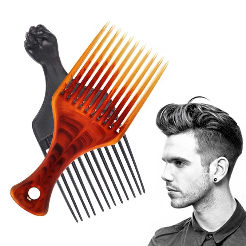 

Sdotter 1Pcs Retro Oil Head Fork Flat Wide Tooth Hair Fork Comb Amber Antistatic Styling Tool Hairdressing Salon Styling Accesso
